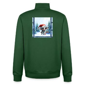 Chapeau d’elfe de Noël - Sweat zippé unisexe en coton bio Stanley/Stella - vert bouteille - Dos - AI Model Male 185 dark (185cm)