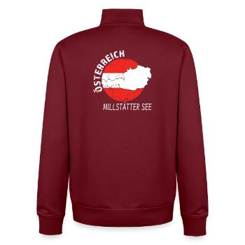Millstätter See - Unisex Organic Zip Sweatshirt von Stanley/Stella - Burgunderrot - Hinten - AI Model Male 185 dark (185cm)