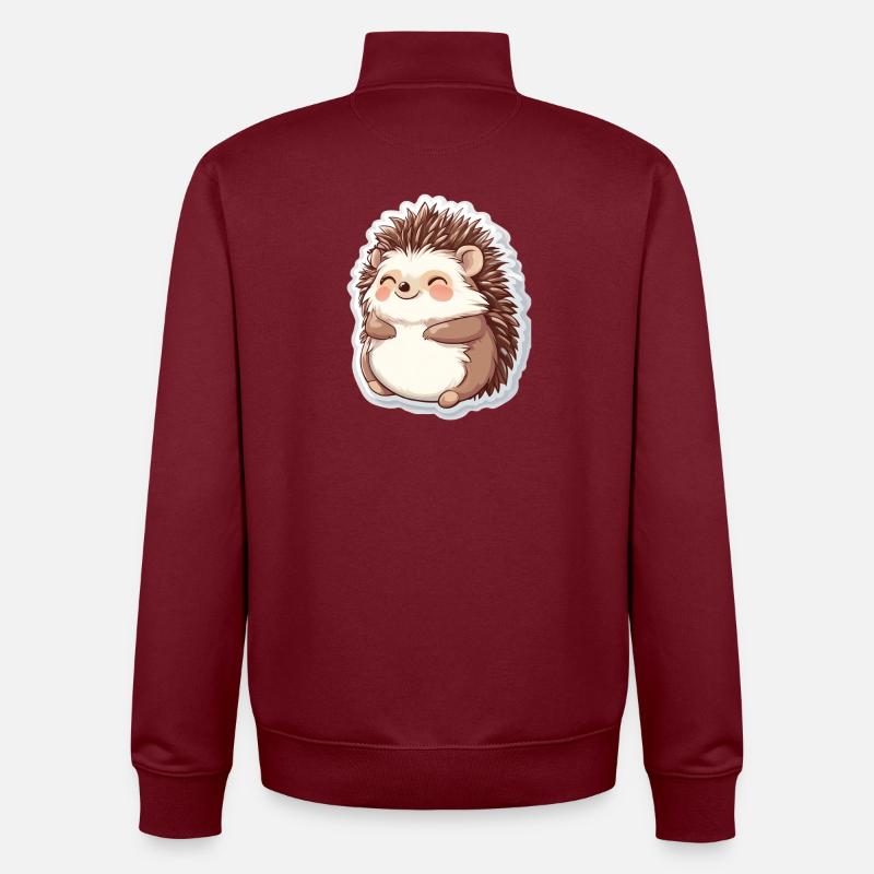 Hérisson - Sweat zippé unisexe en coton bio Stanley/Stella - bordeaux