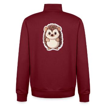 Igel - Unisex Organic Zip Sweatshirt von Stanley/Stella - Burgunderrot - Hinten - AI Model Male 185 dark (185cm)