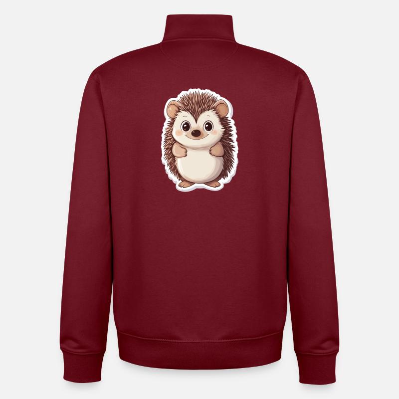 Hérisson - Sweat zippé unisexe en coton bio Stanley/Stella - bordeaux