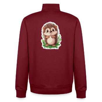 Igel - Unisex Organic Zip Sweatshirt von Stanley/Stella - Burgunderrot - Hinten - AI Model Male 185 dark (185cm)