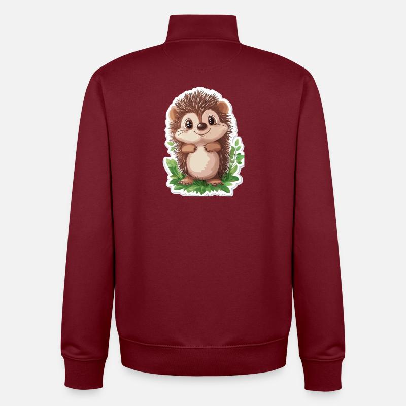 Igel - Unisex Organic Zip Sweatshirt von Stanley/Stella - Burgunderrot