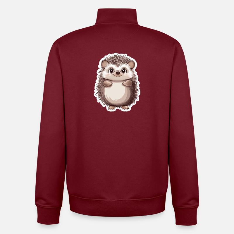 Hérisson - Sweat zippé unisexe en coton bio Stanley/Stella - bordeaux