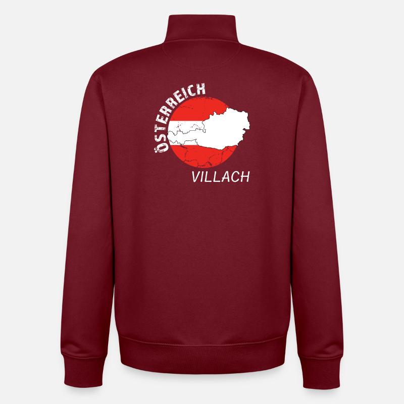 Villach - Sweat zippé unisexe en coton bio Stanley/Stella - bordeaux