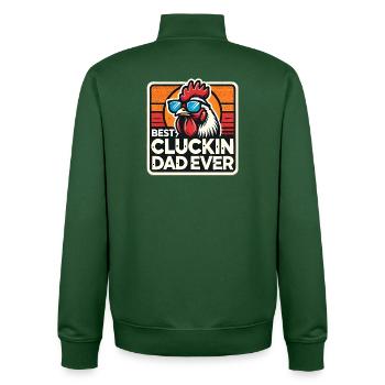 Meilleur papa cocu de tous les temps, père coq de poulet - Sweat zippé unisexe en coton bio Stanley/Stella - vert bouteille - Dos - AI Model Male 185 dark (185cm)