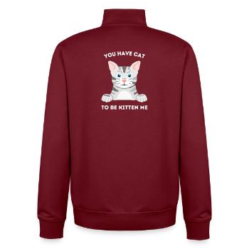 Sarcastic Cat Pun – You Have Cat to Be Kitten Me - Unisex Organic Zip Sweatshirt by Stanley/Stella - burgundy - Back - AI Model Male 185 dark (185cm)