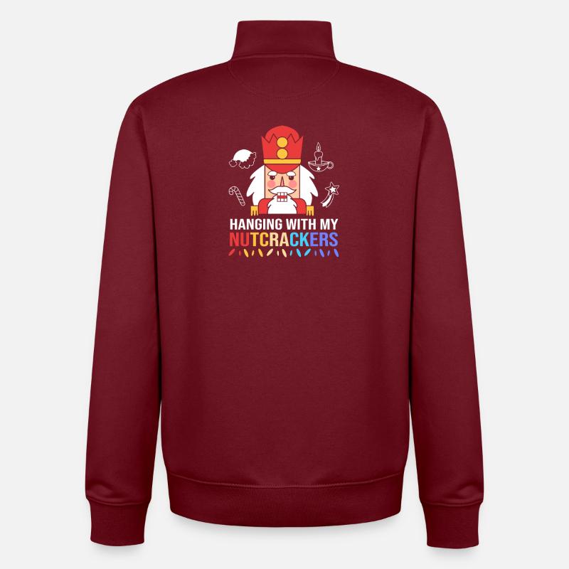 Nutcracker Christmas - Unisex Organic Zip Sweatshirt by Stanley/Stella - burgundy