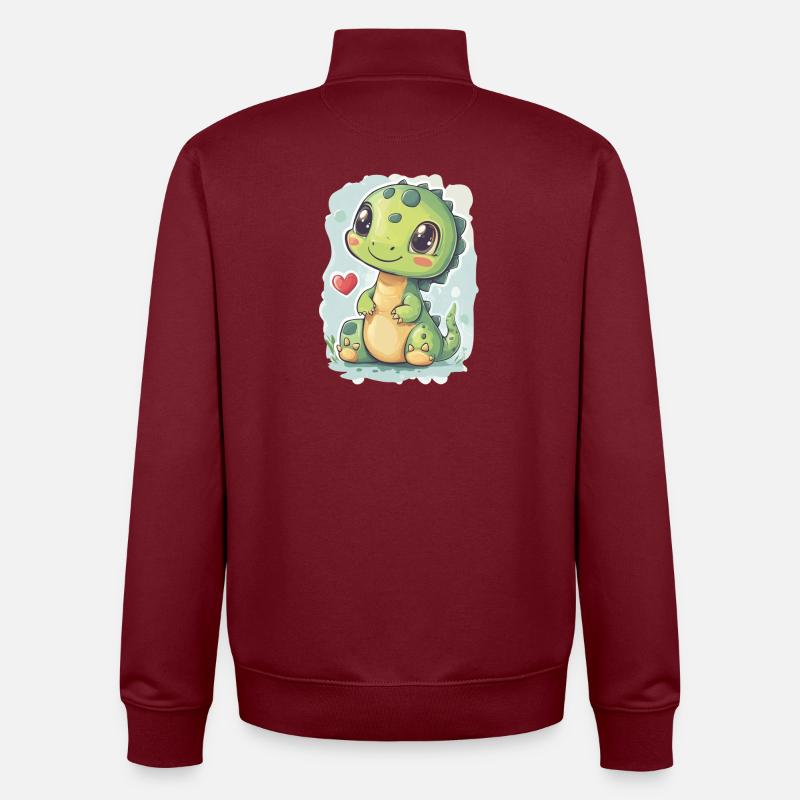 Dinosaurier - Unisex Organic Zip Sweatshirt von Stanley/Stella - Burgunderrot