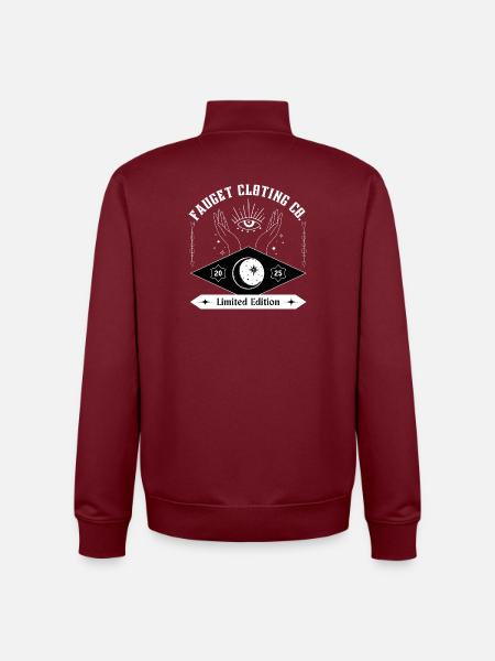 Mystischer Augenhandsymbol Limited - Unisex Organic Zip Sweatshirt von Stanley/Stella - Burgunderrot