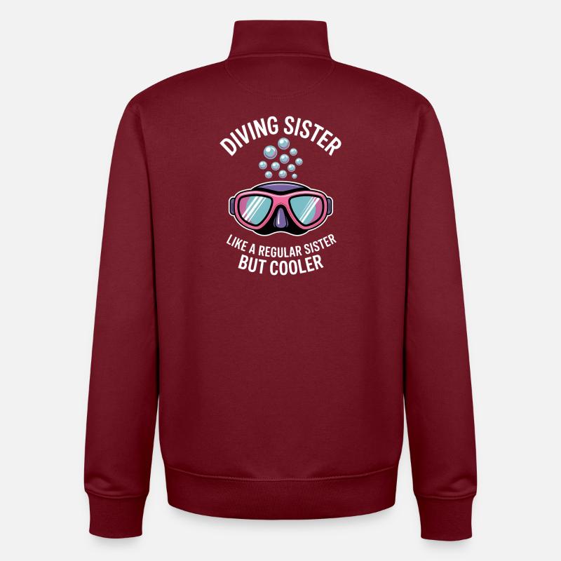 Tauchen Spruch Mädchen Lustiges Tauchen Geschenk - Unisex Organic Zip Sweatshirt von Stanley/Stella - Burgunderrot