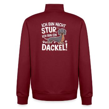 Ich Bin Nicht Stur Ich Bin Ein Dackel Lustiger - Unisex Organic Zip Sweatshirt von Stanley/Stella - Burgunderrot - Hinten - AI Model Male 185 dark (185cm)