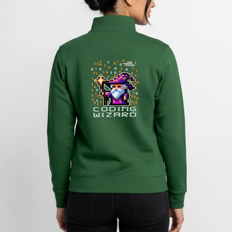 Sorcier Pixel Code Sweat zippé unisexe en coton bio Stanley/Stella