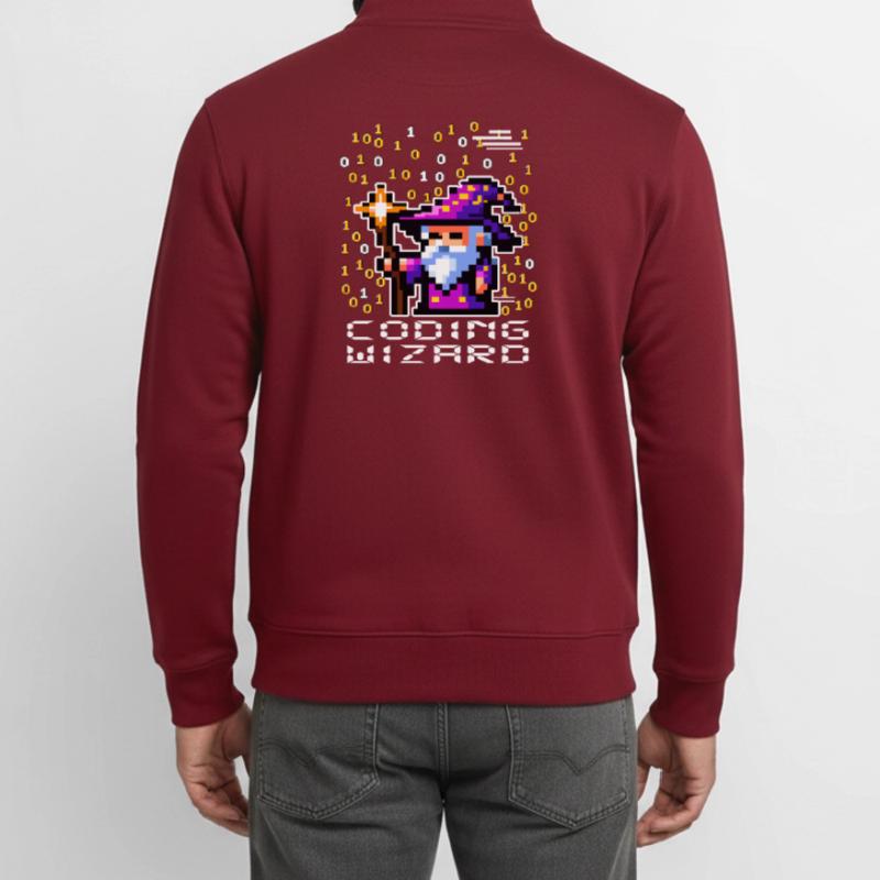 Sorcier Pixel Code Sweat zippé unisexe en coton bio Stanley/Stella