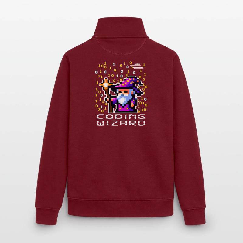 Wizard Pixel Code Unisex Organic Zip Sweatshirt by Stanley/Stella
