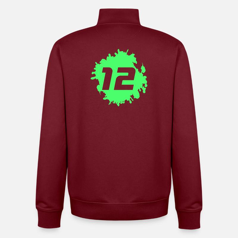 Néon 12 éclaboussures - Sweat zippé unisexe en coton bio Stanley/Stella - bordeaux