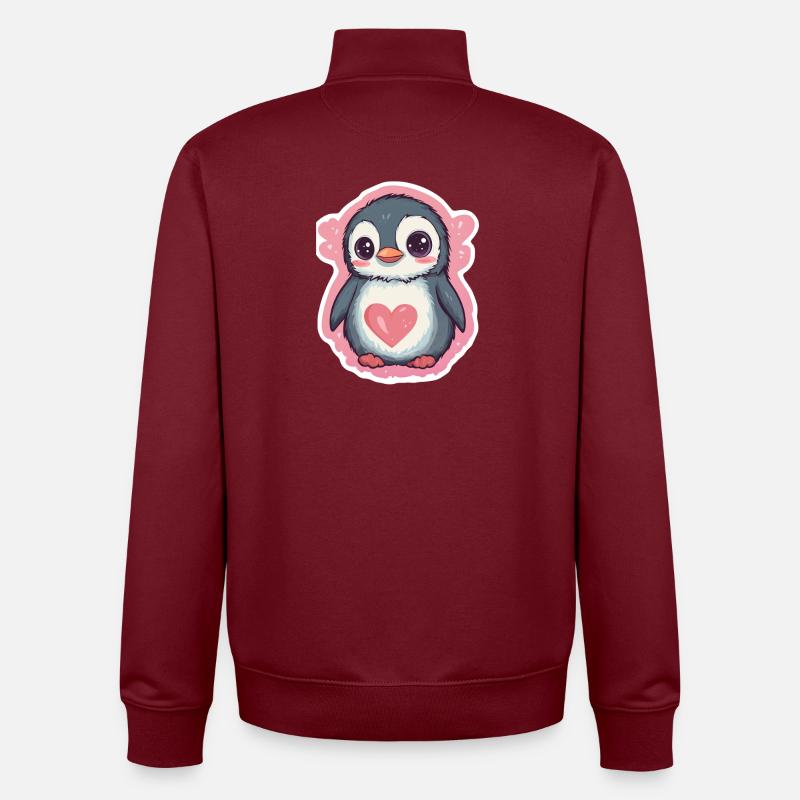 Pinguin - Unisex Organic Zip Sweatshirt von Stanley/Stella - Burgunderrot