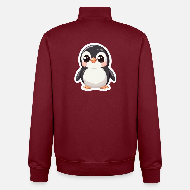 Pinguin - Unisex Organic Zip Sweatshirt von Stanley/Stella - Burgunderrot