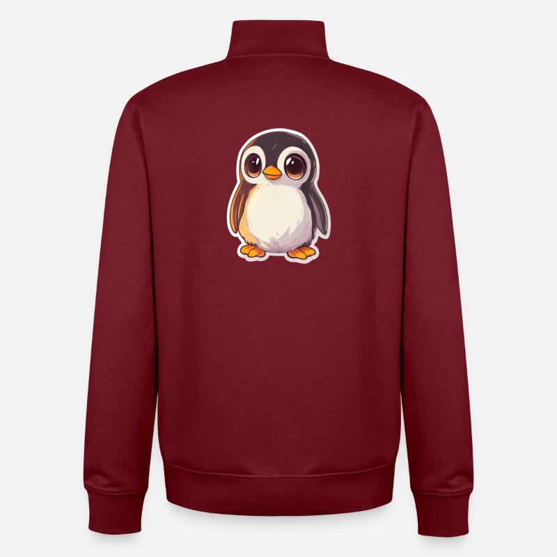 Pinguin - Unisex Organic Zip Sweatshirt von Stanley/Stella - Burgunderrot