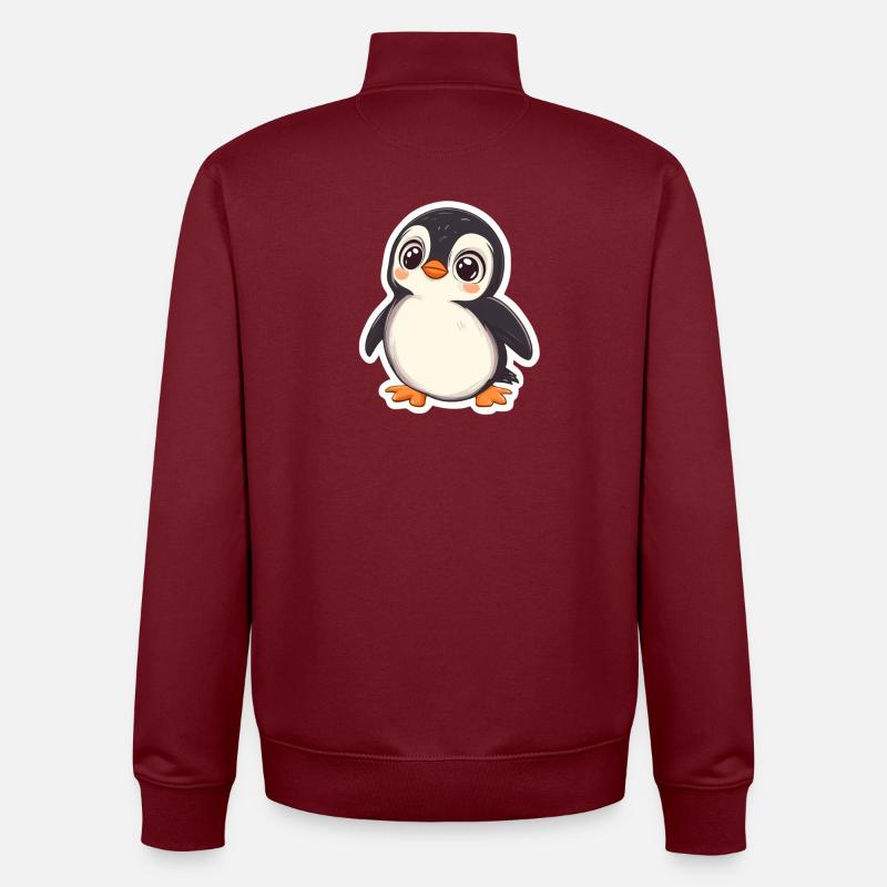Pinguin - Unisex Organic Zip Sweatshirt von Stanley/Stella - Burgunderrot