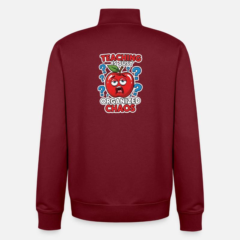 Chaos en classe – enseignant-enseignant - Sweat zippé unisexe en coton bio Stanley/Stella - bordeaux