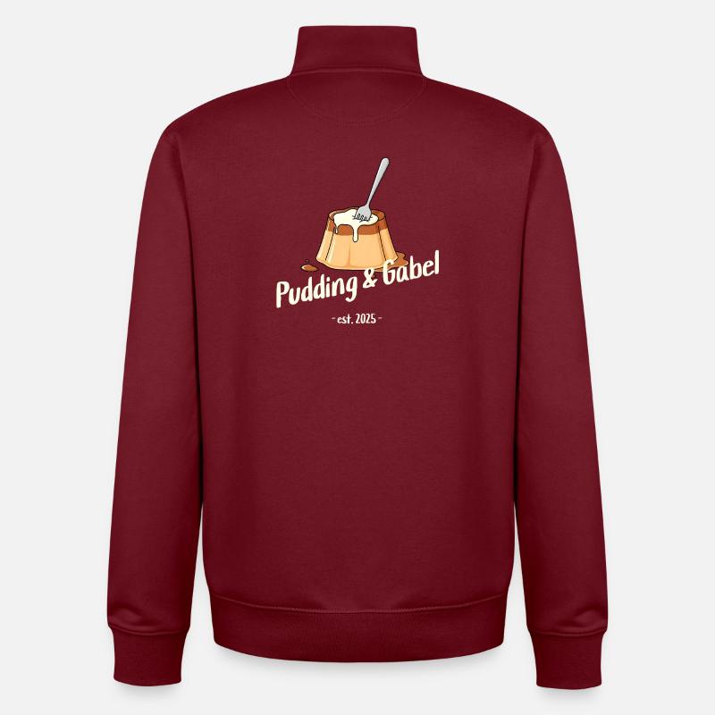 Pudding und Gabel - Est. 2025 - Unisex Organic Zip Sweatshirt von Stanley/Stella - Burgunderrot