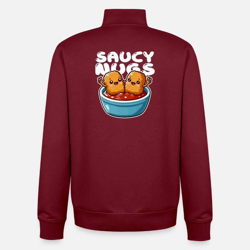 Nuggets Saucés Duo Fun - Sweat zippé unisexe en coton bio Stanley/Stella - bordeaux
