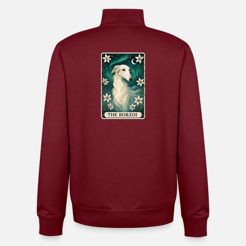 Barzoï - Sweat zippé unisexe en coton bio Stanley/Stella - bordeaux