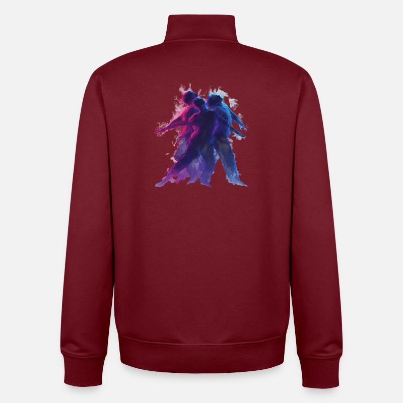 Neon_Dance_Motion_Blur - Sweat zippé unisexe en coton bio Stanley/Stella - bordeaux
