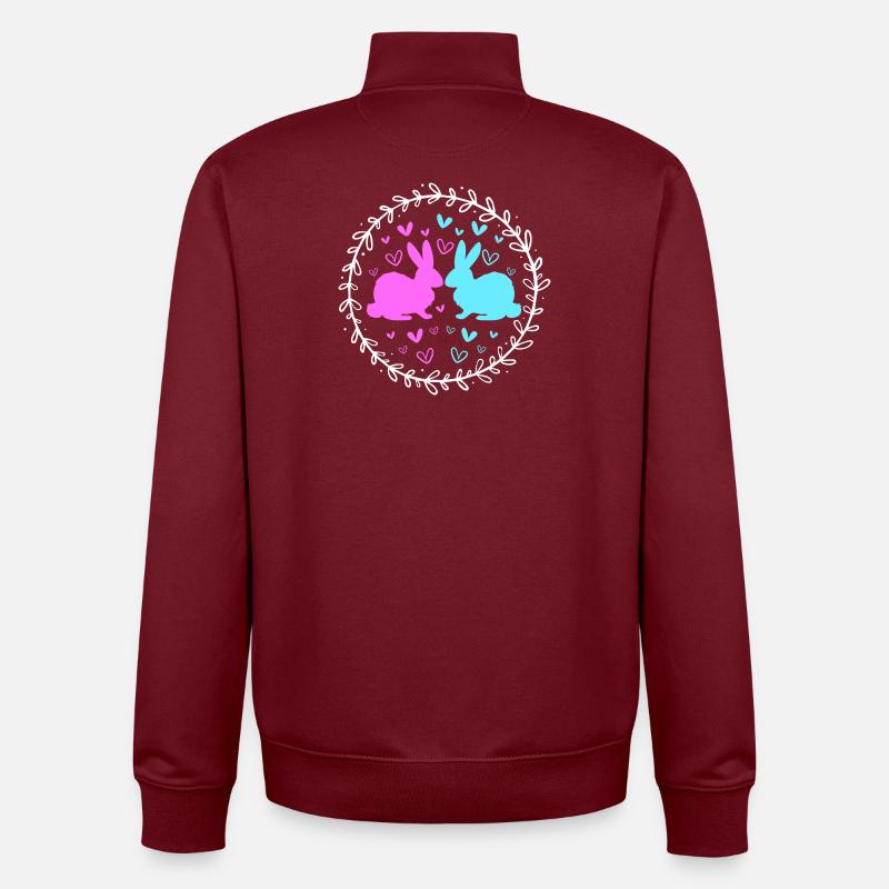 Gender Reveal Ostern Werdende Mutter - Unisex Organic Zip Sweatshirt von Stanley/Stella - Burgunderrot