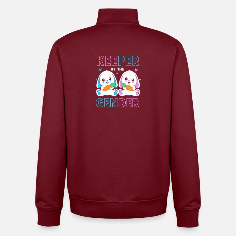 Gender Reveal Ostern Werdende Mutter - Unisex Organic Zip Sweatshirt von Stanley/Stella - Burgunderrot