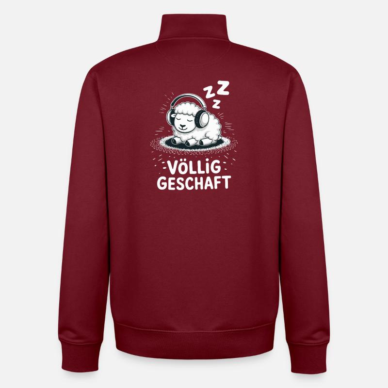 Conception de mouton entièrement réalisée - Sweat zippé unisexe en coton bio Stanley/Stella - bordeaux