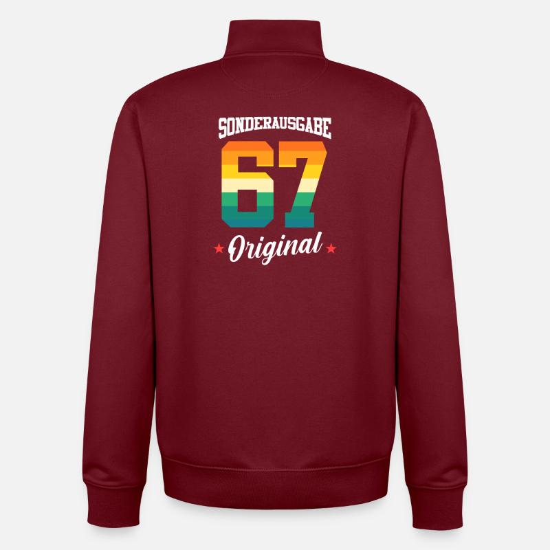 67 Geburtstag - Unisex Organic Zip Sweatshirt von Stanley/Stella - Burgunderrot