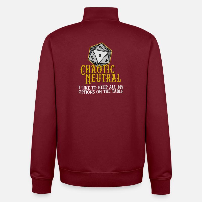 Chaotisch Neutral D20 - Unisex Organic Zip Sweatshirt von Stanley/Stella - Burgunderrot