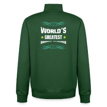 Graphic Designer Motif - Unisex Organic Zip Sweatshirt by Stanley/Stella - bottle green - Back - AI Model Male 185 dark (185cm)