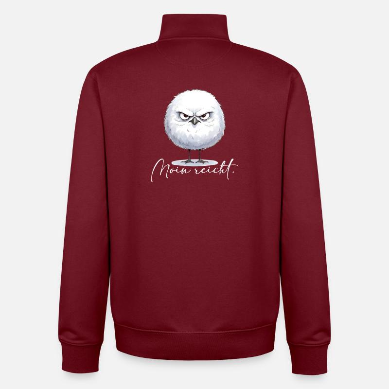 Moin enough - grim round seagull - Unisex Organic Zip Sweatshirt by Stanley/Stella - burgundy
