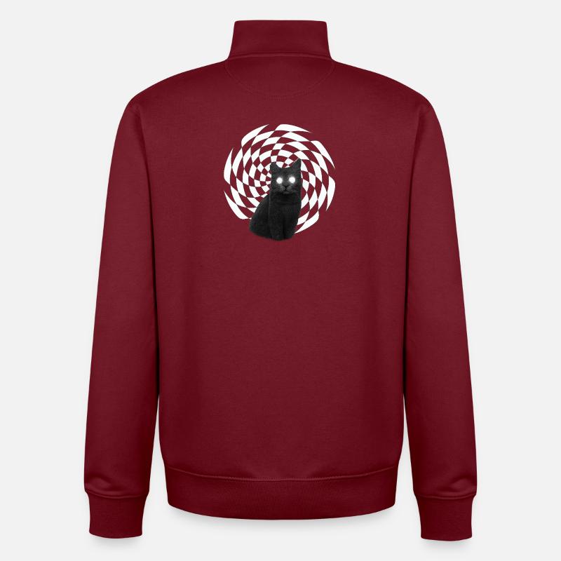 Spiral Cat - Unisex Organic Zip Sweatshirt von Stanley/Stella - Burgunderrot