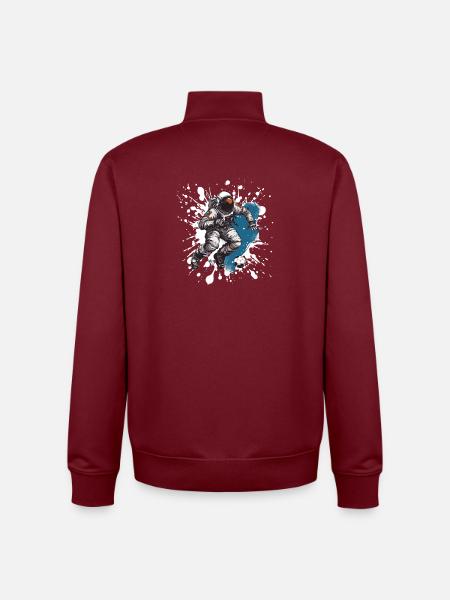 Astronaut Football Team - Unisex Organic Zip Sweatshirt by Stanley/Stella - burgundy