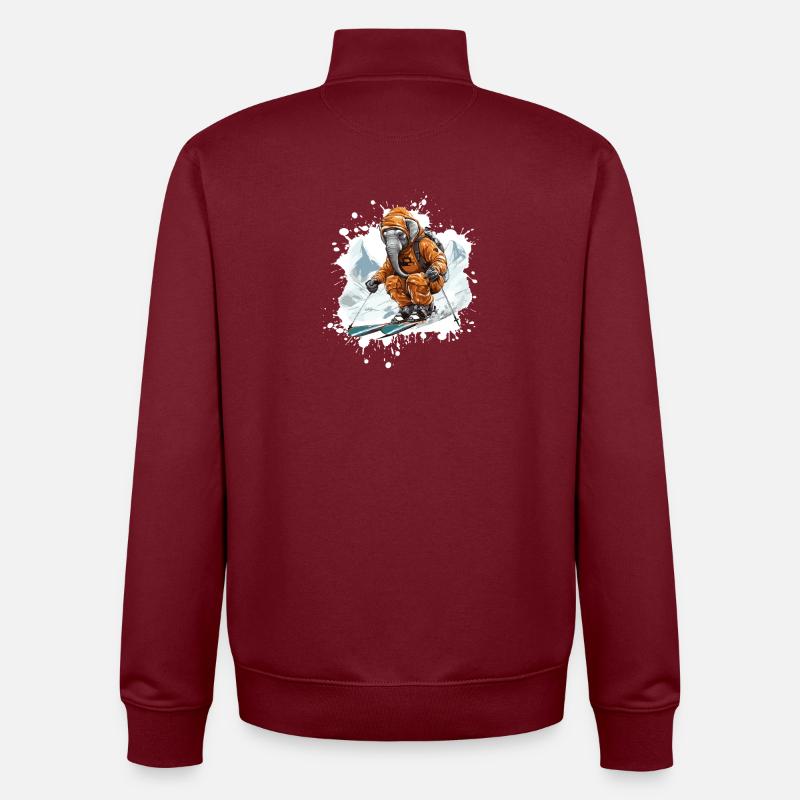 Ski d’éléphant Ski - Sweat zippé unisexe en coton bio Stanley/Stella - bordeaux