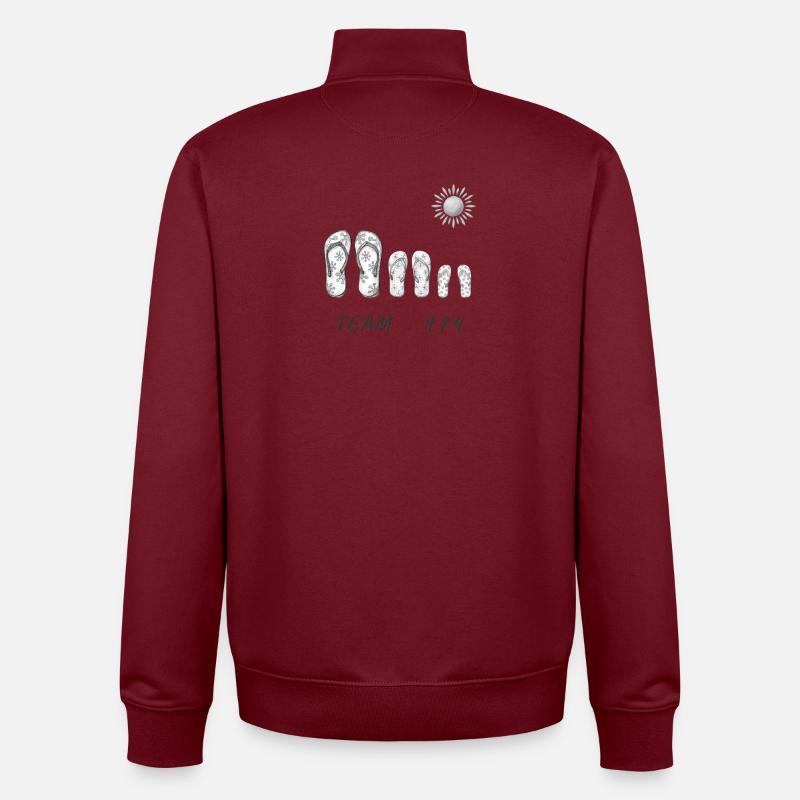 Team 974 Savates  Soleil Dessin Graphique - Sweat zippé unisexe en coton bio Stanley/Stella - bordeaux