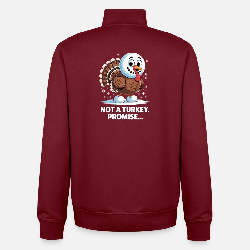 No turkey for dinner - Unisex Organic Zip Sweatshirt by Stanley/Stella - burgundy