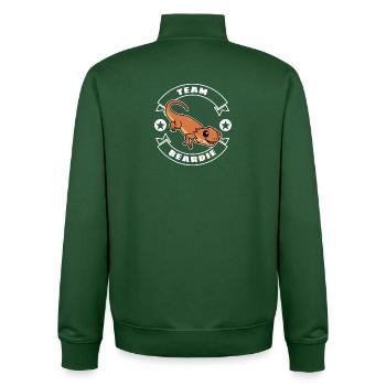 Team Beardie Bearded Dragon Bearded Dragon Bearded Dragon Lovers - Unisex Organic Zip Sweatshirt by Stanley/Stella - bottle green - Back - AI Model Male 185 dark (185cm)
