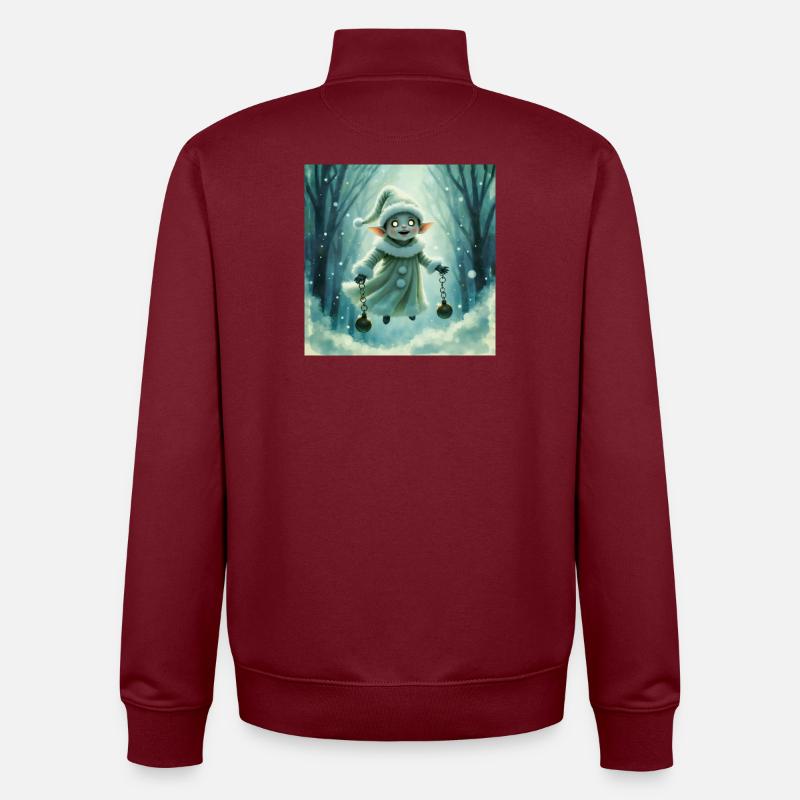 Winterelf mit Glocken - Unisex Organic Zip Sweatshirt von Stanley/Stella - Burgunderrot