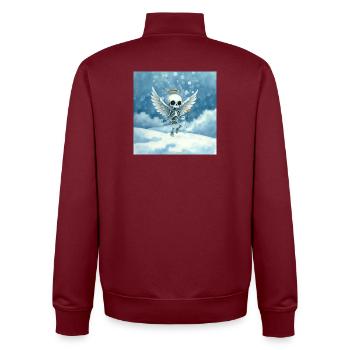 Skeleton angel with halo in clouds - Unisex Organic Zip Sweatshirt by Stanley/Stella - burgundy - Back - AI Model Male 185 dark (185cm)