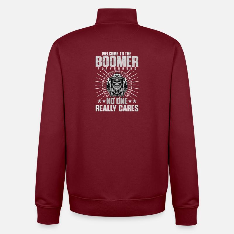 Conception de crâne Boomer Paradise - Sweat zippé unisexe en coton bio Stanley/Stella - bordeaux