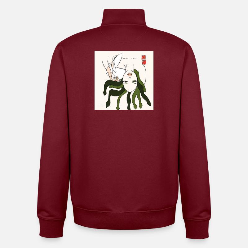 Mamoja - Sweat zippé unisexe en coton bio Stanley/Stella - bordeaux