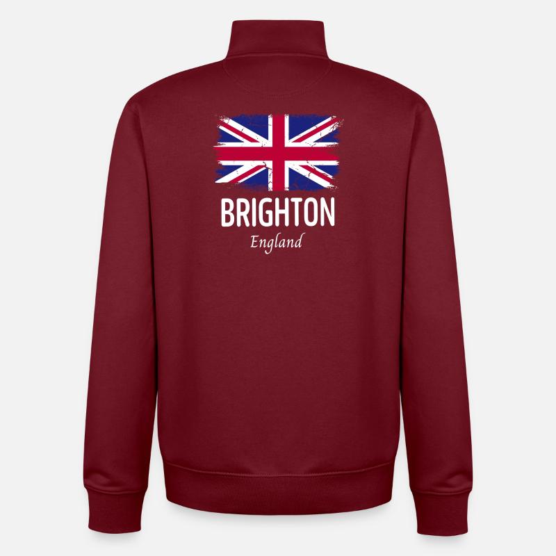 Brighton - Sweat zippé unisexe en coton bio Stanley/Stella - bordeaux
