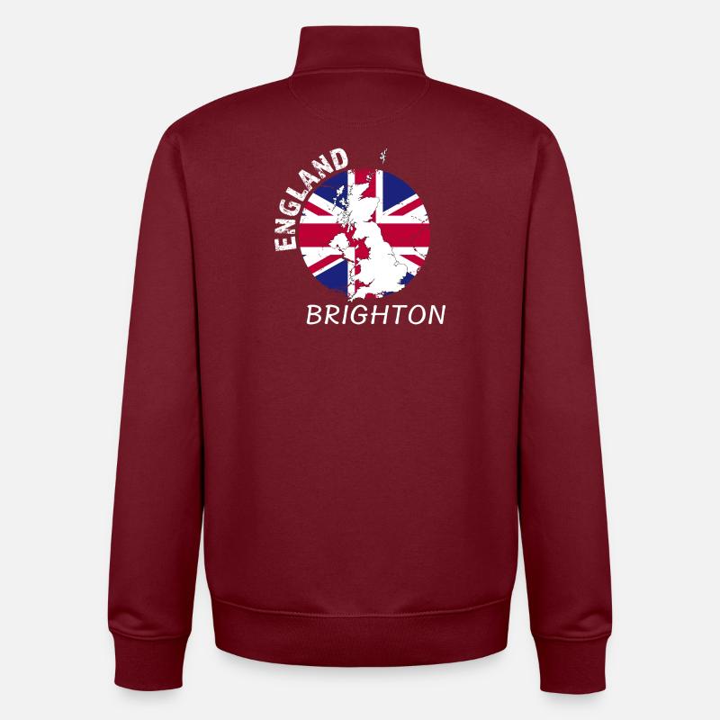 Brighton - Sweat zippé unisexe en coton bio Stanley/Stella - bordeaux