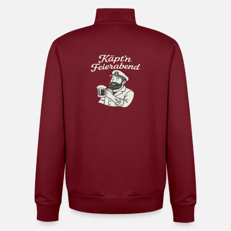 Motif Capitaine After-Work - Sweat zippé unisexe en coton bio Stanley/Stella - bordeaux