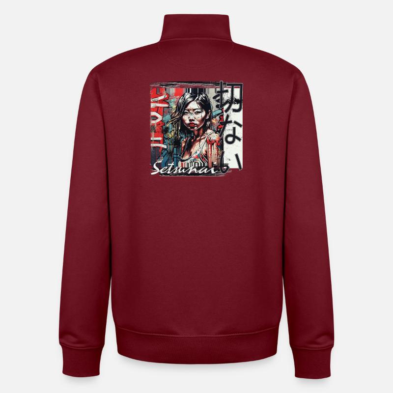 Manga Graffiti Fille de Désir - Sweat zippé unisexe en coton bio Stanley/Stella - bordeaux